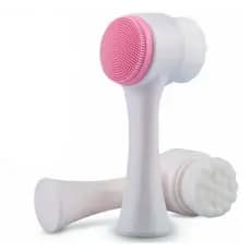 Escova de Banho e Facial 2 em 1 Dupla Face com Cerdas Macias e Silicone Massageador