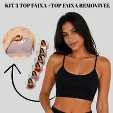 KIT 3 E INDIVIDUAL TOP ACADEMIA BOJO REMOVÍVEL | FAIXA DUPLO ALÇA FINA