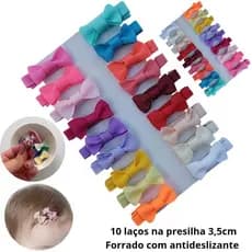 kit com 10 Mini laço bebê presilha/ lacinhos/bico de pato/RN/bebê/infantil/enxoval com borracha antideslizante