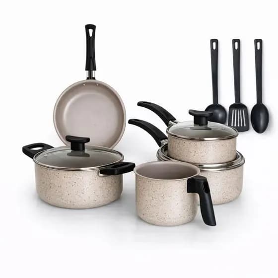 𝑲𝑰𝑻 𝑪𝑶𝑴𝑷𝑳𝑬𝑻𝑶 𝟖 𝑷𝑬Ç𝑨𝑺 Panelas antiaderente revestimento em teflon não gruda aluminio grosso