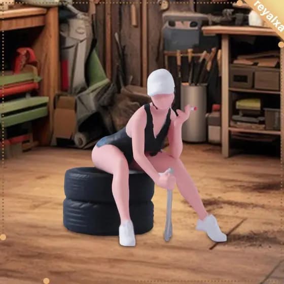 [Reyalxa] 1/64 Figura Em Miniatura Feminina Projetos DIY Pequena Estatueta De Mini Pessoas Pequenas