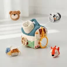 Casa De Brinquedo Macio Com Animais De Pelúcia Compacto Forma Do Bebê Classificador Brinquedos Portátil Playset De Longa