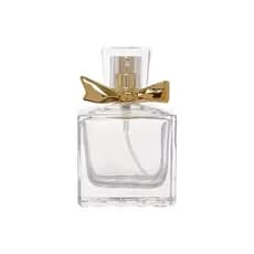 Frasco Vidro Spray Perfume Lacinho Essências Dourado Quadrado Luxo Elegante