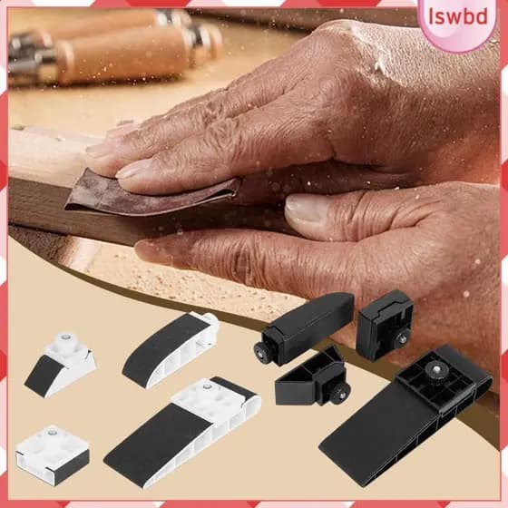 [Lswbd] Conjunto De 4 Blocos De Lixa Para Artesanato Em Couro : Ferramentas Versáteis Moer E .