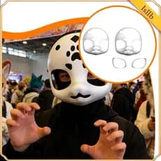 [Lsllb] Fursuit Head Base Cosplay Prop Anime Suprimentos Artesanato Acessórios Realistas Peluda Para Eventos De Hallowee