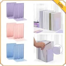 [Lsllb] 2 Suportes Para Livros Elegantes Organizador De Videogame Suporte Prateleiras Mesa De Escritório Azul