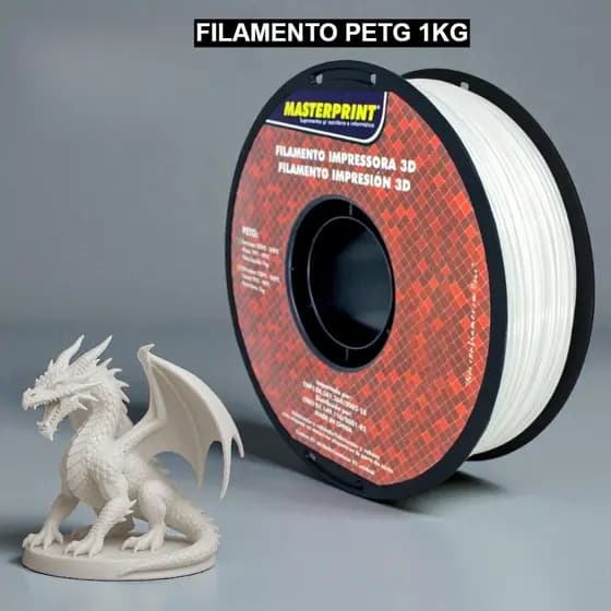 Filamento 3D PETG Branco Dental 1kg 1,75mm impressão Masterprint Premium