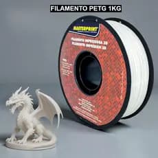 Filamento 3D PETG Branco Dental 1kg 1,75mm impressão Masterprint Premium