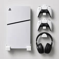 Suporte PS5 Slim de Parede Suporte Gamer Minimalista Suporte Console Fone Controles Playstation