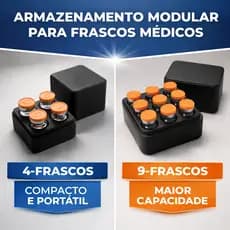 Caixa Porta Ampola 4 Frascos 3ml a 5ml Case Organizadora p/ Tirze 9 Porta Frascos Ampolas Para Vacinas