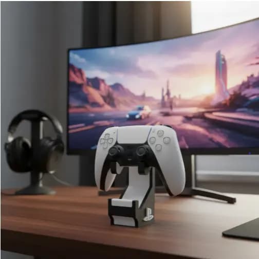 Suporte Controle PS5 Xbox – Organizador Gamer Mesa Setup – Porta Controle Joystick PS4 PS5 Xbox