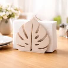 Porta Guardanapos Folha Costela De Adão Suporte Decorativo organização mesa
