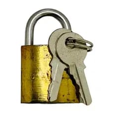 Cadeado Dourado 20mm Com 2 Chaves Glory