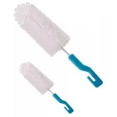 Escova Para Limpeza Mamadeiras Potes Multiuso Nylon C/2 Peças