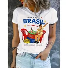 Camiseta Feminina Puro Suco do Brasil Zeca Pagodinho Estampa Estilosa Casual Música Brasileira