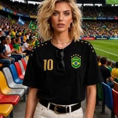 Camiseta Brasil Feminina Futebol Seleção Brasileira Torcedora Copa Estilosa Moda Blogueira Camiseta do Brasil Bonita
