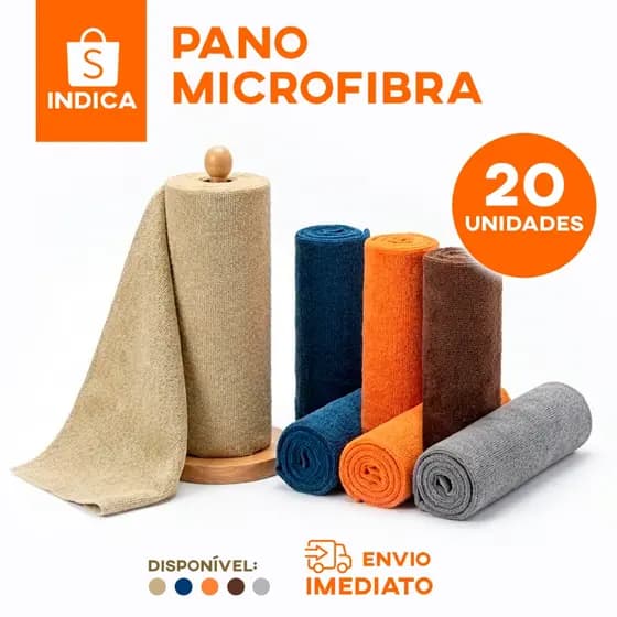 Pano de Microfibra Multiuso em Rolo Destacável Limpeza Geral Casa Cozinha Vidros Reutilizavel