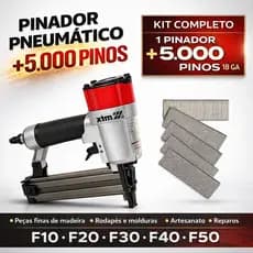 Kit Pinador Pneumático Madeira Compressor Com 5000 Pinos 10-50mm