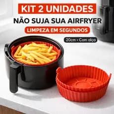 Kit 1|2|3 - Forma Redonda de Silicone 20cm para Air Fryer | Fácil Limpeza | Reutilizável 3-6L