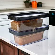 kit 2 Potes Porta Pão Bolo Acrílico Hermético com Tampa Biscoito Bolachas