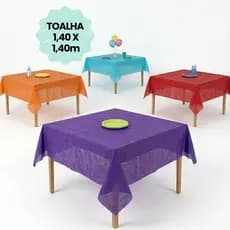 Kit 5 Toalhas TNT 1,40x1,40m Mesa Plástico Festa Infantil Descartável Aniversário Decoração Colorida Várias Cores