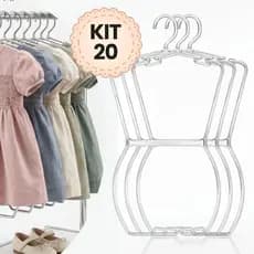 Kit 20 Cabides Infantil Silhueta Acrílico  Cristal Corpinho Exposição  Roupas Loja Vitrine