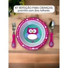 Kit Alimentação Refeição Bebê Menina Infantil Prato Talher Criança Almoço