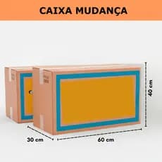 Kit Caixa de Papelão 60x30x40 Mudança Reutilizada Resistente Reforçada Transporte Encaixotar