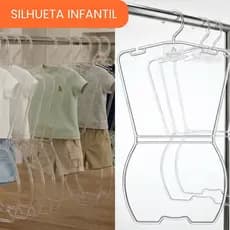 Kit 10 Cabide Infantil Silhueta Acrílico Corpo Exposição De Roupas Loja Vitrine Body Organização