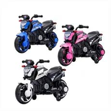 Moto Eletrica Infantil Esportiva Rodas Apoio Música Luz Led