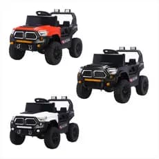 Carrinho Jipe Elétrico Infantil Preto 12V Musica Bluetooth Rádio Controle Pedal Carregador Bivolt