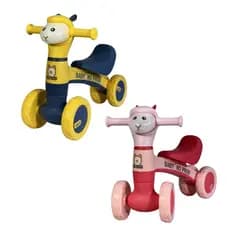Bicicleta de Equilibrio Sem Pedal Motoca Até 30Kg 4 Rodas Resistente Andador Bebe Música Led