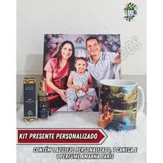 Kit Presente Personalizado Azulejo Caneca e Perfume Amakha Paris