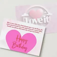 Cartão de Parabéns com Mensagem Cristã • Happy Birthday • Loveit