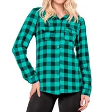 Camisa Xadrez Manga Longa Feminina Plus Size Blusa Viscose Festa Junina Quadrilha