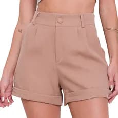 Short Social Alfaiataria Casual Plus Size Feminina Roupa P AO G1 G2 G3 Verão Shortinho