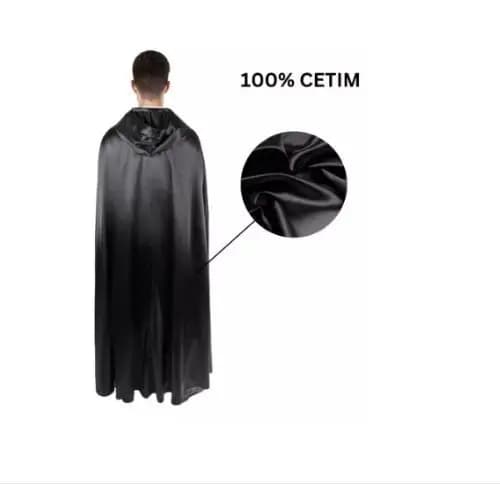 Capa Preta C/ Capuz - Cetim
