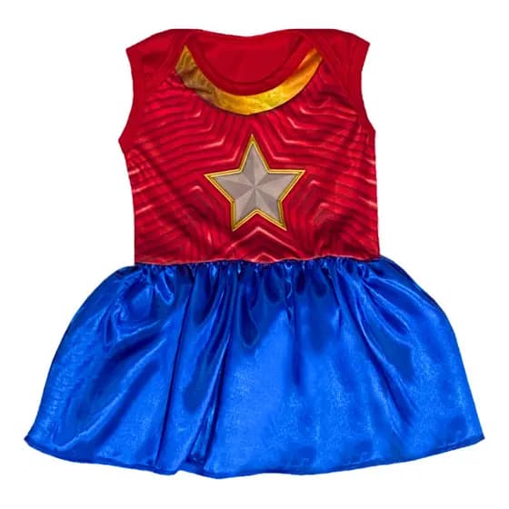 Fantasia Para Bebe Menina Maravilha Super Star Heroina