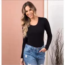 Segunda Pele Feminina Com Proteção Uv Fator50 / Decote / casual / elegance