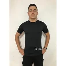 Camisa Masculina Lisa Manga Curta Em Tecido esportivo com Proteção UV