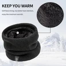 Gola de Inverno Preto Térmico Cachecol Unissex Neve Frio