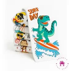 Kit03 Toalha Banho Infantil Praia Estampada Aveludada Microfibra Seca Mais