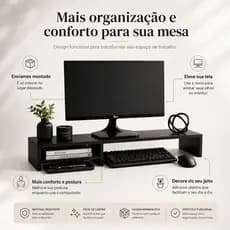Suporte Elevado Reforçado Premium P/ Monitor Mdf Home Office Sala Quarto Shopee Promoção