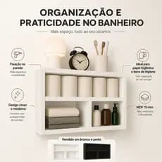 Nicho Prateleira Colmeia MDF P/ Banheiro Lavabo Decoração Moderna Elegante Oferta Shopee Promoção Resistente