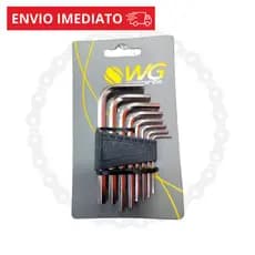 Jogo de Chave Allen WG 1,5mm a 6mm Kit 8 Peças Aço Reforçado Hexagonal