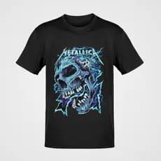 Camiseta Banda Metallica Caveira Eletrizante Rock Pesado