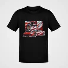Camiseta Masculina Ferrari Vermelha Carro Estampado Algodão