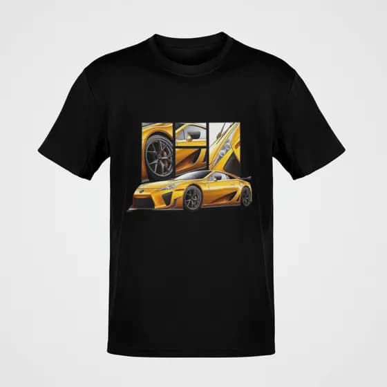 Camiseta Masculina Lamborghini Carro Amarelo Detalhes