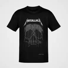 Camiseta Masculina Banda Metallica Caveira Crânio Algodão