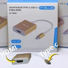 Adaptador Type C para HDMI 1080p IT-Blue LE-5550 | Conexão Rápida para TV, Monitor e Projetor
